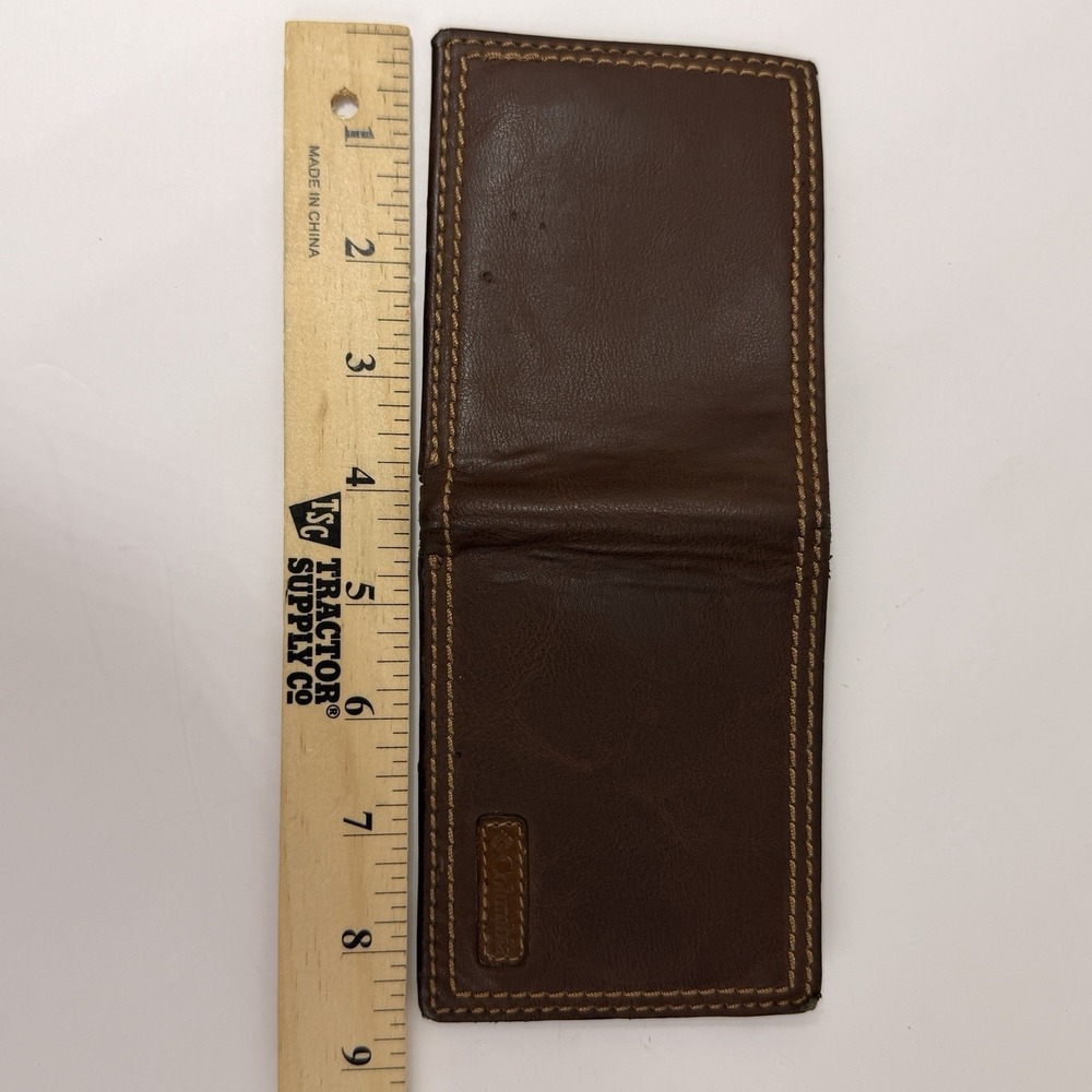 Columbia Brown Leather Bifold Wallet RFID ID Window Card Holder - Picture 7 of 9